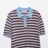 Camisa Polo de Punto a Rayas de Moda Trendy Casual Versátil de Venta Caliente en Aliexpress Estilo Europeo y Americano Transfronterizo