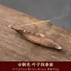Incensário de incenso em vara de sândalo criativo Incensário de incenso em forma de folha estilo japonês criativo Ornamentos de incensário de incenso de folha para casa para cerimônia do chá