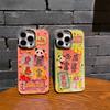 Dibujos animados de luz azul con diamantes de imitación para mujer, adecuados para iPhone 15, funda para teléfono, Apple 16, Pro Max, película para lente 14, mujeres