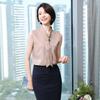 Camisa de Color Sólido para Mujer 2020 Primavera Nueva Camisa Elegante Profesional para Mujer OL Nudo de Lazo Top de Gasa para Mujer Forro