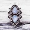Zhen Rong desea nuevo anillo de piedra lunar con forma de pera de gota de agua anillo de plata s925 chapado europeo y americano retro anillo de plata tailandesa para damas