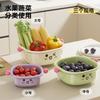 Cesta Lavadora y Escurridora de Verduras Multifuncional de Doble Capa, Cesta Grande de Cocina que se Puede Invertir, Cesta Escurridora de Frutas y Verduras a Prueba de Polvo