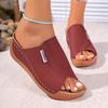 Zapatillas Casuales de Plataforma Talla Grande Transfronterizas Zapatos de Mujer 2025 Nuevas Tira Ancha Sencillas Moda Boca de Pez Cuña