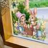 Fun-f525 - Fondo de ventana de cristal para balcón, diseño de conejito de Pascua nórdico, pegatinas decorativas para ventanas, venta al por mayor