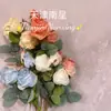 Rosa de Torre Simulada de 3 Cabezas Rama Única Escena de Boda Diseño Guía de Camino Arco Arreglo Floral Hogar Sala de Estar Centro Comercial Tienda Decoración