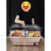 Fogão Elétrico Aquecido para Buffet Aço Inoxidável Bandeja de Exibição para Buffet Hotel Elétrico Aquecido Com Refrigeração por Gelo Fogão Isolante Buffet