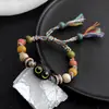 Pulsera de Cuerda Negra Gato Colorida con Cuentas para Mujer Año Nuevo Chino Pulsera Versátil con Sentido de Diseño de Nicho Accesorios