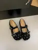 Primer Encuentro Temporada 2026 Otoño Estilo Coreano Retro Zapatos Mary Jane de Lunares Mujer Lana Hebilla Única Suela Suave Fondo Plano Ballet Lana