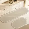 Estilo Ruili alfombrilla de suelo de barro de diatomeas ovalada para cocina alfombrilla larga absorbente de aceite para el hogar fácil de manejar absorbente de agua secado rápido antideslizante