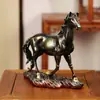 Artesanato de Cavalo de Bronze Líder Decorações para Sala de Estar Estudo Enfeites de Cavalo para o Sucesso Presentes de Inauguração de Casa