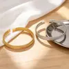 Pulsera Cruzada de Acero Inoxidable Europea y Americana Moda y Versatilidad Pulsera Abierta Tejida de Acero Inoxidable Joyería que No se Desvanece Venta al por Mayor