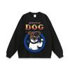 Camiseta holgada de nicho callejera moderna retro con estampado de perro de dibujos animados estilo ins marca de moda otoño e invierno Nueva camiseta de cuello redondo para hombre y mujer