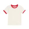 Camiseta de Algodón Puro para Niños, Camiseta Infantil de Manga Corta de Algodón Peinado de Color Sólido, Camiseta Básica Personalizada para Niñas, Versátil para Niños Pequeños, Diseño con Bloques de Color
