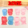Molde para Galletas Serie Kt Cat Día de San Valentín Molde para Galletas de Dibujos Animados 3D Galletas Impresas Simuladas de Arcilla DIY