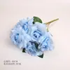 Nova rosa artificial de 9 cabeças com bordas encaracoladas, adereço de decoração de casamento, buquê de mão, flor de seda, atacado do fabricante
