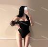 Maiô Novo Estilo Coreano Feminino Fada Suspensório Uma Peça Tubo Top Biquíni Seios Pequenos Puro Desejo Maiô Sexy High-End
