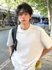 Camiseta Masculina de Verão High-End com Design Patchwork Desconstruído Estilo Americano, Manga Curta, Ombro Normal, Tecido Resistente, Corte Cleanfit, Top de Meia-Manga