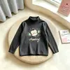 2026 Nuevo Top Térmico de Forro Polar para Niños Otoño/Invierno Camiseta de Manga Larga para Niños Medianos a Grandes Top Cálido de Cuello Semi-Alto