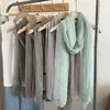 Bufanda de mujer para otoño e invierno, nueva bufanda de seda de color liso de estilo japonés de alta gama, chal largo, calentador de cuello cálido