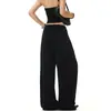 Pantalones casuales de estilo americano, relajados y elegantes con detalle de botones, con un diseño holgado de pierna ancha y un corte limpio y moderno, adecuados tanto para hombres como para mujeres