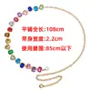 Novo Design de Corrente para Vestidos de Mulher, Decorativa, Estilo Europeu e Americano de Luxo, Corrente de Cintura Completa de Cristal Diamantado Colorido