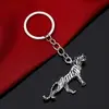 Serie Animal Dominante Retro Europeo y Americano Forma de Cabeza de Lobo Cabeza de Tigre Cabeza de León Colgante de Llavero Personalizado para Hombre