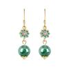 Pendientes de Plata 925 con Aguja de Camelia, Hierba Acuática, Ágata Musgosa para Mujer, Lujo Accesible, Pendientes de Gama Alta, Pendientes de Regalo Antiguos