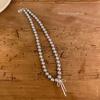 Heroína de Invierno Collar de Perlas Grises con Lazo Cadena para Suéter para Mujer Nuevo 2024 Lujo Accesible Cadena para Clavícula de Nicho g