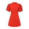 2025 primavera nuevo vestido de mujer estilo europeo y americano cuello mao francés color sólido lazo decorativo hueco en la espalda mujer