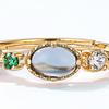 Anillo de Piedra de Deseo Arcoíris Estilo Japonés y Coreano Lujo Ligero para Mujer Plata s925 Chapado en Oro Lavolita Natural Viento Mori Anillo de Circón de Color para Mujer
