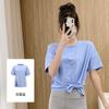 Ropa de Yoga Deportiva de Primavera para Mujer, Camiseta Holgada de Manga Corta para Pilates, Fitness, Correr, Transpirable, para Exterior