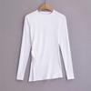 2025 Nuevo Otoño Sexy Cuello Redondo Arrugado Lateral Abertura Manga Larga Camiseta Diseño Asimétrico Delgado Top para Mujer
