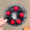 Red para Moño de Danza, Goma de Seda para el Cabello, Cubre-Cabello Infantil, Red con Flor para el Cabello, Accesorio para el Cabello de Niña