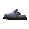 ¡Nuevo estilo de Primavera 2026! Pantuflas Retro Desgastadas de Punta Cerrada Estilo Birkenstock Casual para Mujer, Sandalias Semi-Cubiertas para Exteriores con Suelas Gruesas