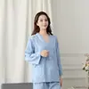 Ropa de Moxibustión de Manga Larga Delantera y Trasera de Algodón, Ropa de Belleza, Ropa para Baño de Vapor, Ropa de Manga Larga con Espalda Abierta para Masaje de Pies, Ropa de Manga Larga para Fisioterapia