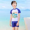 Venta de liquidación: Tejido de Poliéster de Alta CalidadTraje de Baño de Dos Piezas para Niños Niños, Traje de Baño Profesional para Niños Pequeños, Mayoreo