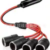Plugue de Acendedor de Cigarros de Carro com Interruptor Personalizado com Fio Fusível Luz Indicadora LED Cabo de Alimentação 12V Suprimentos Automotivos