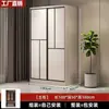Guarda-roupa, guarda-roupa de quarto de casa, apartamento pequeno, armário de roupas de luxo leve, armário de armazenamento de várias camadas para apartamentos de aluguel, armário de armazenamento com porta de correr
