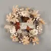 Corona de Otoño Transfronteriza Hoja de Arce de Acción de Gracias Piña Calabaza Corona Decorativa Decoración de Fiesta Navideña para el Hogar Colgante de Pared