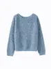 Suéter Abrigo de Punto Jersey con Mezcla de Lana de Camello para Bebé para Mujer, Suéter de Corte Holgado, Suéter de Lana Puyuan