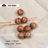 Acessórios para Joias DIY Contas Redondas de 14mm Contas de Madeira Coloridas Acessórios Contas Soltas Contas Redondas Versátil Flor de Sapato Contas Corrente para Celular Feita à Mão
