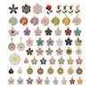 Mezcla 60 Joyería DIY Flor Aleación Gota de Aceite Colgante Perla Flor de Cerezo de Cinco Pétalos Aretes Aretes Colgante de Collar