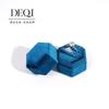 Caixa de anel de veludo transfronteiriço Caixa de jóias Caixa de jóias hexagonal Caixa de embalagem de jóias Premium Sense para comércio exterior
