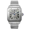 2026 Comercio Exterior Reloj de Acero Inoxidable para Hombre Resistente al Agua Correa de Acero Estilo Negocios Reloj de Cuarzo Cuadrado Reloj de Alta Calidad para Hombre