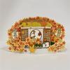 Tarjeta de felicitación estéreo de estilo japonés con chai negro y árbol de ginkgo, hermosa decoración de mesa, tarjeta universal de agradecimiento y bendición para cumpleaños.