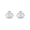 Pendientes de Corona Chapados en Plata de Ley S925 con Oro de 18 Quilates, Estilo Japonés y Coreano, Versátiles, Simples, Delicados, Dulces, Frescos