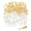 Cuentas planas plateadas y bañadas en oro de 14 quilates que conservan el color, cuentas de oro, espaciador de pulsera, cuentas sueltas, material de bricolaje hecho a mano, accesorios de joyería