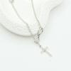 Collar coreano con cadena de suéter con cruz de ocho caracteres bañada en plata, joyería popular para niñas, joyería muy vendida en AliExpress.