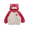 Conjunto Wurib Menina Série Urso com forro de fleece Jaqueta de Pelúcia com Capuz Espessada Macacão Suéter Bolinhas de Gergelim