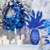 Navidad de Amazon transfronteriza rama de olivo de 6 hojas con purpurina dorada artificial hoja con purpurina dorada pieza única decoración de corona para árbol de Navidad